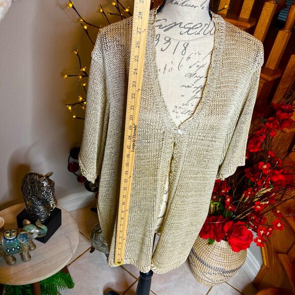 SAG HARBOR Women’s Cardigan Open Front Gold V-Neck Sweater Top Size 3X - Picture 6 of 9